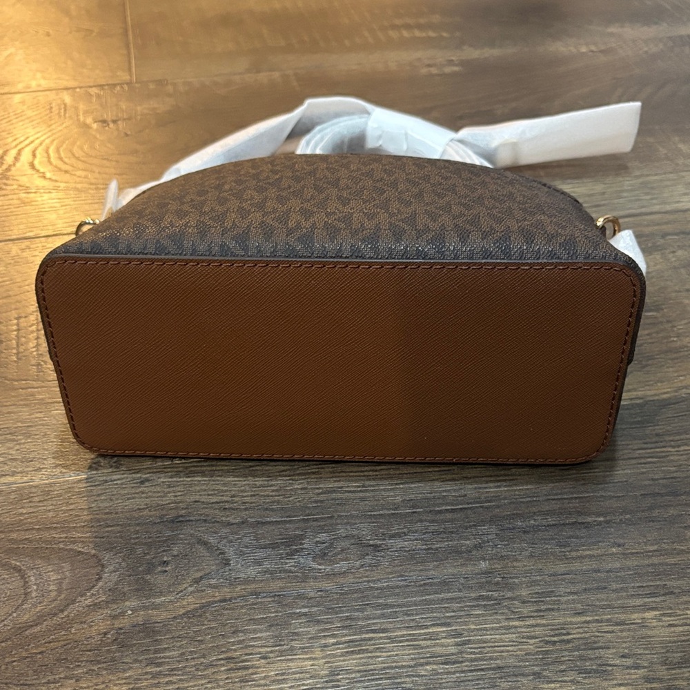 Michael Kors Brown MK Logo Crossbody Bag with Gold Hardware - Picture 4 of 6